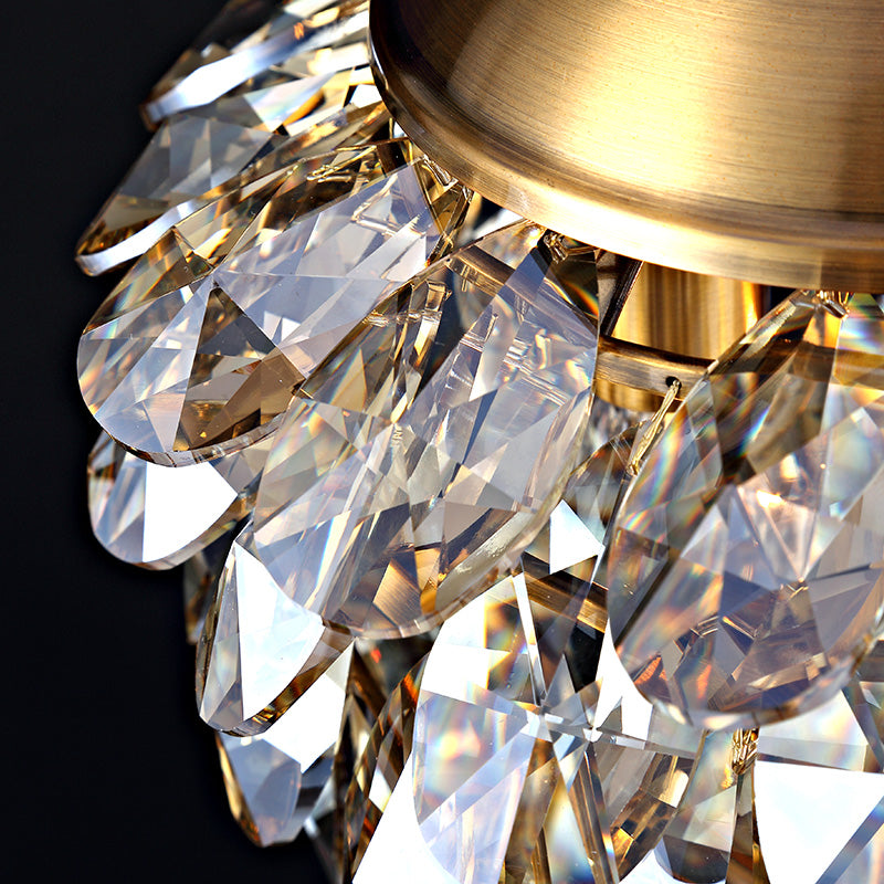 Pinecone Crystal Ceiling Pendant Light Modern Style 2 Lights Black/Gold Chandelier Clearhalo 'Ceiling Lights' 'Chandeliers' Lighting' options 278565