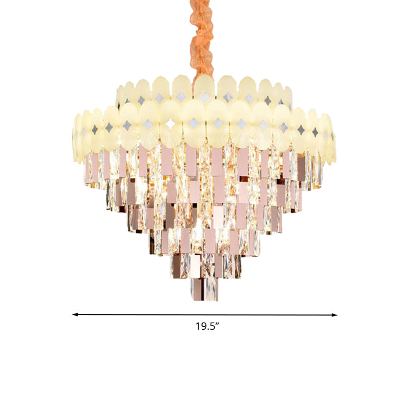 Layered Ceiling Chandelier Contemporary Clear Crystal 12/16/22 Lights Living Room Down Lighting Clearhalo 'Ceiling Lights' 'Chandeliers' Lighting' options 278753