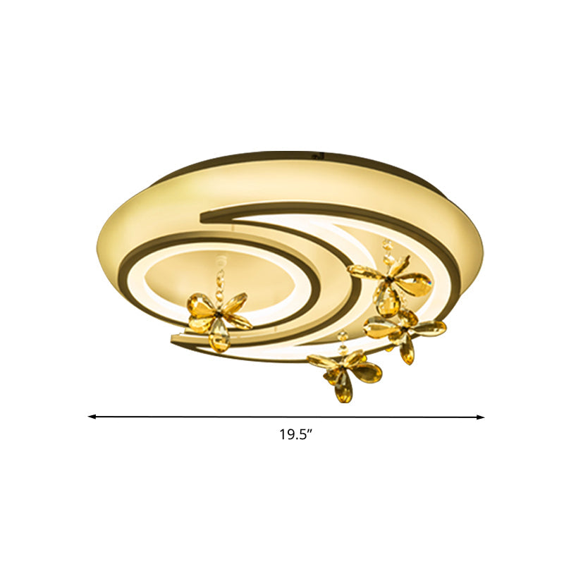 White Flower/Cloud/Moon Flushmount Contemporary LED Acrylic Close to Ceiling Lamp for Bedroom Clearhalo 'Ceiling Lights' 'Close To Ceiling Lights' 'Close to ceiling' 'Flush mount' Lighting' 281183