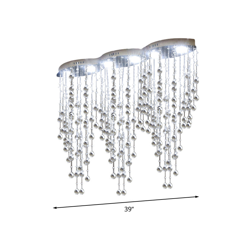 Raindrop Crystal Ceiling Mounted Fixture Modern LED Gold Flush Mount Lamp for Living Room Clearhalo 'Ceiling Lights' 'Close To Ceiling Lights' 'Close to ceiling' 'Flush mount' Lighting' 282608