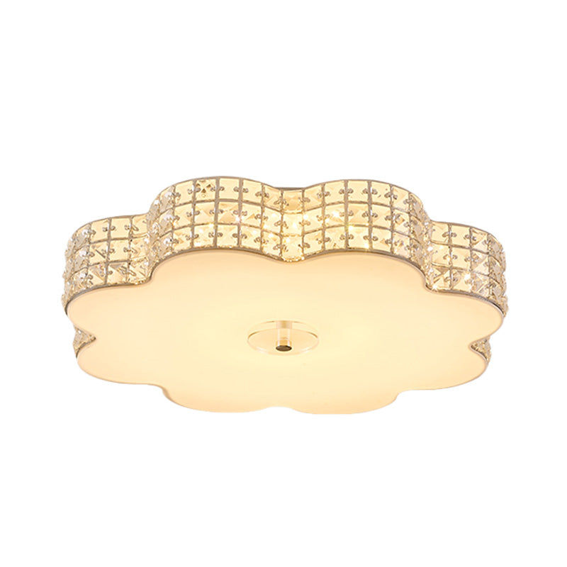 Silver Flower Ceiling Lamp Simple Style Acrylic LED Flush Mount Light Fixture for Bedroom, 12"/16"/19.5" Wide Clearhalo 'Ceiling Lights' 'Close To Ceiling Lights' 'Close to ceiling' 'Flush mount' Lighting' 283237