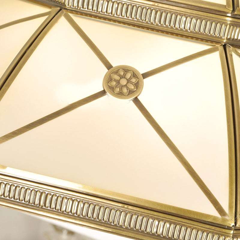 Frosted Glass Gold Pendant Chandelier Bowl 7 Lights Colonialism Ceiling Hang Fixture for Kitchen Clearhalo 'Ceiling Lights' 'Chandeliers' 'Glass shade' 'Glass' Lighting' 284055