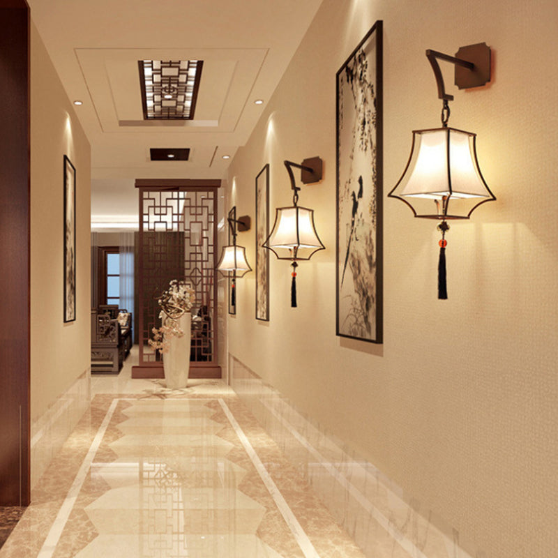 Metal Empire Shade Wall Lighting Classic 1 Light Corridor Sconce Light Fixture in White Clearhalo 'Wall Lamps & Sconces' 'Wall Lights' Lighting' 285805