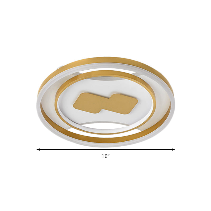 16"/19.5" Wide Ring Flush Mount Modern Acrylic Gold LED Ceiling Fixture in Warm/White Light Clearhalo 'Ceiling Lights' 'Close To Ceiling Lights' 'Close to ceiling' 'Flush mount' Lighting' 286338