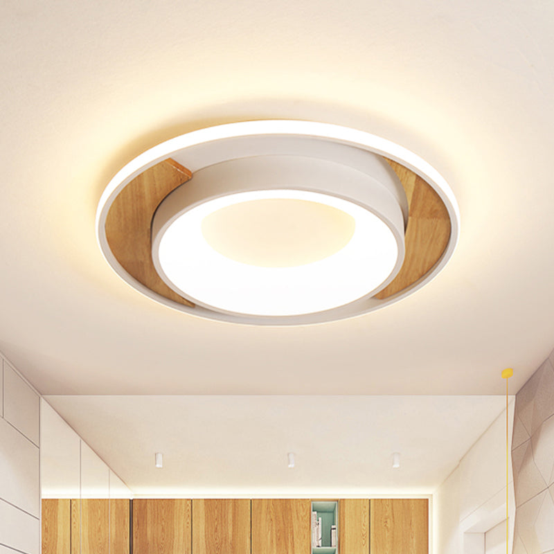 16"/19.5" Wide White Round Flush Mount Modern Acrylic LED Ceiling Light Fixture for Bedroom Clearhalo 'Ceiling Lights' 'Close To Ceiling Lights' 'Close to ceiling' 'Flush mount' Lighting' 287094