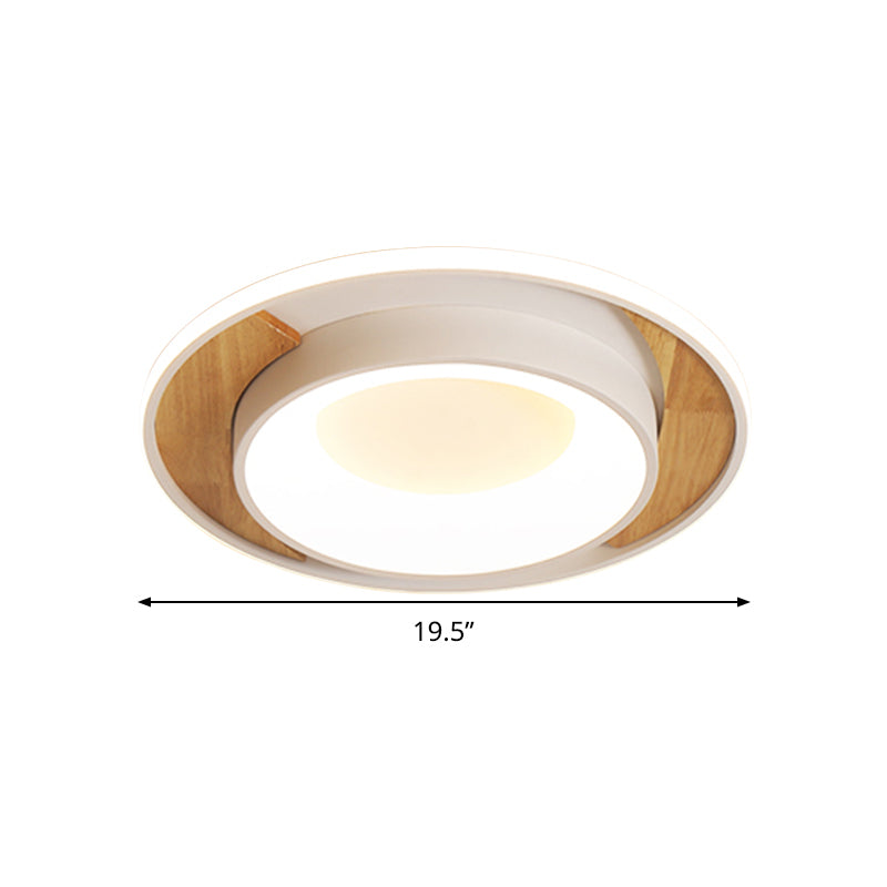 16"/19.5" Wide White Round Flush Mount Modern Acrylic LED Ceiling Light Fixture for Bedroom Clearhalo 'Ceiling Lights' 'Close To Ceiling Lights' 'Close to ceiling' 'Flush mount' Lighting' 287098