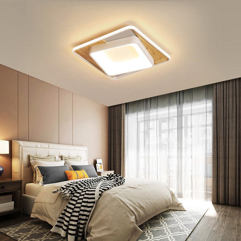 Acrylic Square Flush Mount Lighting Simple Style White 16"/19.5" Wide LED Ceiling Lamp Clearhalo 'Ceiling Lights' 'Close To Ceiling Lights' 'Close to ceiling' 'Flush mount' Lighting' 287124
