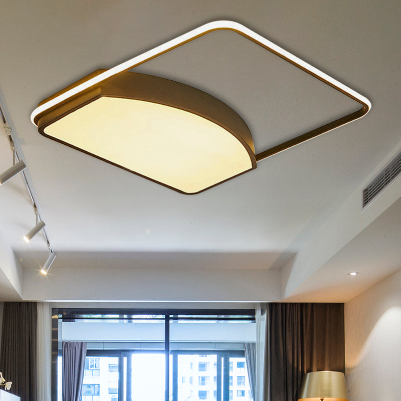 21.5"/37.5" Wide Geometric Flush Light Fixture Contemporary Acrylic Black LED Ceiling Lamp Black 21.5" Clearhalo 'Ceiling Lights' 'Close To Ceiling Lights' 'Close to ceiling' 'Flush mount' Lighting' 287949
