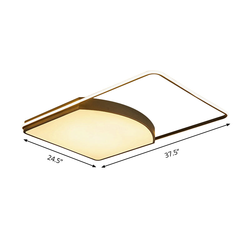 21.5"/37.5" Wide Geometric Flush Light Fixture Contemporary Acrylic Black LED Ceiling Lamp Clearhalo 'Ceiling Lights' 'Close To Ceiling Lights' 'Close to ceiling' 'Flush mount' Lighting' 287956