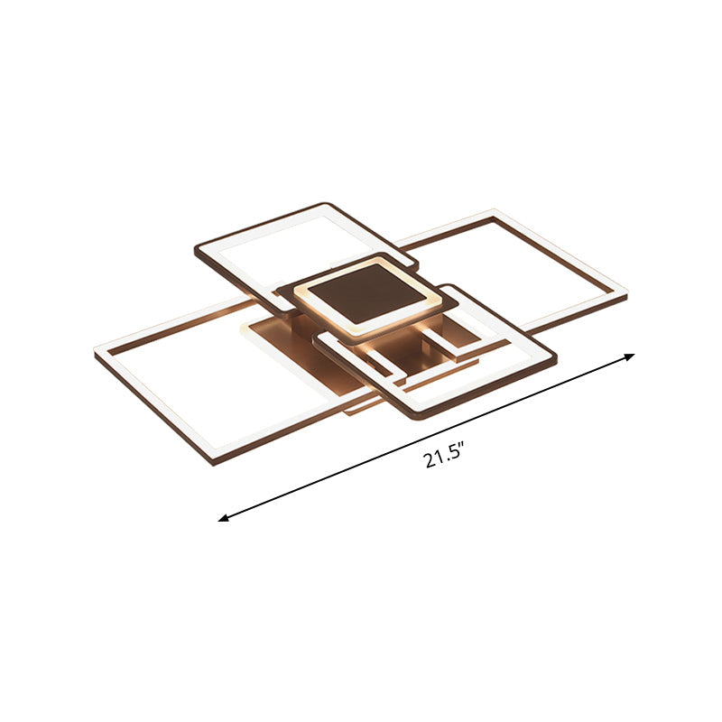 Frame Flush Mount Simple Acrylic 21.5"/25.5"/31.5" Wide LED White/Coffee Ceiling Light Fixture in Warm/White Light Clearhalo 'Ceiling Lights' 'Close To Ceiling Lights' 'Close to ceiling' 'Flush mount' Lighting' 288094