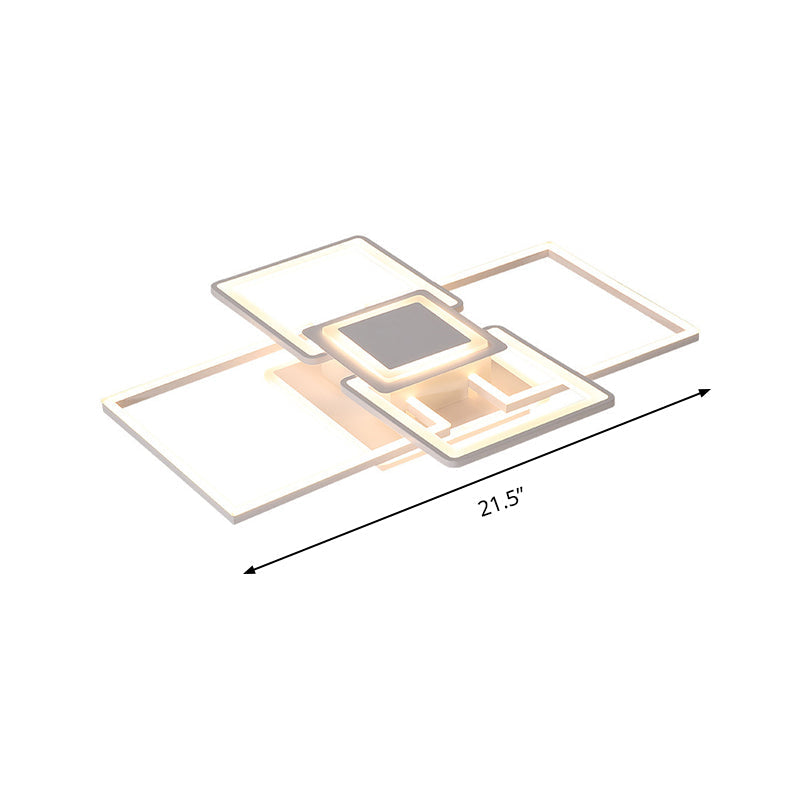 Frame Flush Mount Simple Acrylic 21.5"/25.5"/31.5" Wide LED White/Coffee Ceiling Light Fixture in Warm/White Light Clearhalo 'Ceiling Lights' 'Close To Ceiling Lights' 'Close to ceiling' 'Flush mount' Lighting' 288100