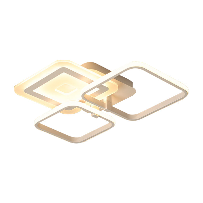 Acrylic Square Semi Flush Simple LED White Close to Ceiling Lighting Fixture in Warm/White Light Clearhalo 'Ceiling Lights' 'Close To Ceiling Lights' 'Close to ceiling' 'Semi-flushmount' Lighting' 288122