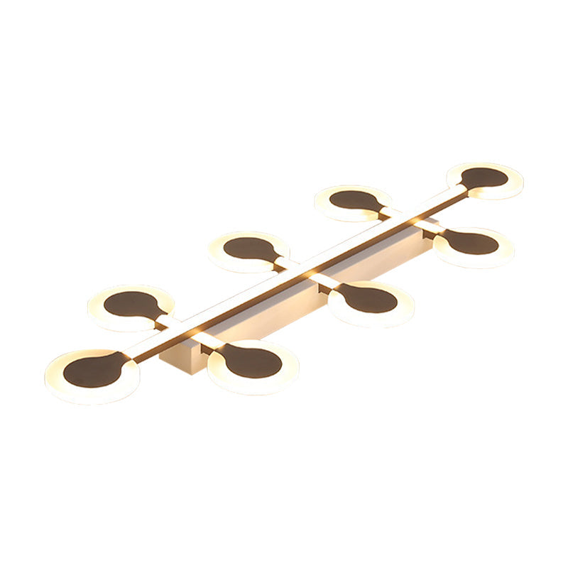 Circle Flush Mount Contemporary Acrylic 8/10/12 Bulbs 31.5"/39"/47" Wide Brown Close to Ceiling Lamp in Warm/White Light Clearhalo 'Ceiling Lights' 'Close To Ceiling Lights' 'Close to ceiling' 'Flush mount' Lighting' 288308