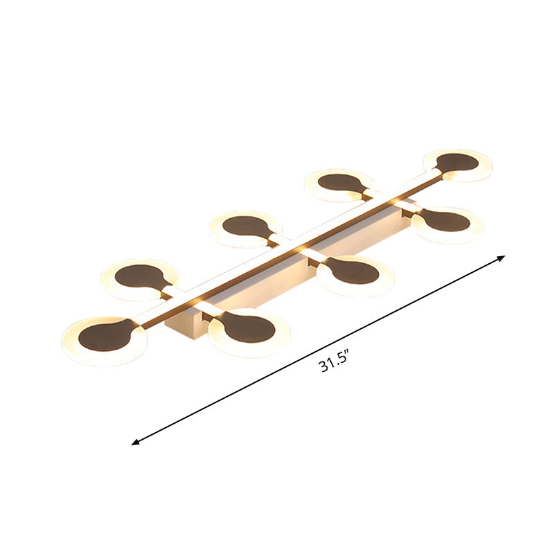 Circle Flush Mount Contemporary Acrylic 8/10/12 Bulbs 31.5"/39"/47" Wide Brown Close to Ceiling Lamp in Warm/White Light Clearhalo 'Ceiling Lights' 'Close To Ceiling Lights' 'Close to ceiling' 'Flush mount' Lighting' 288309