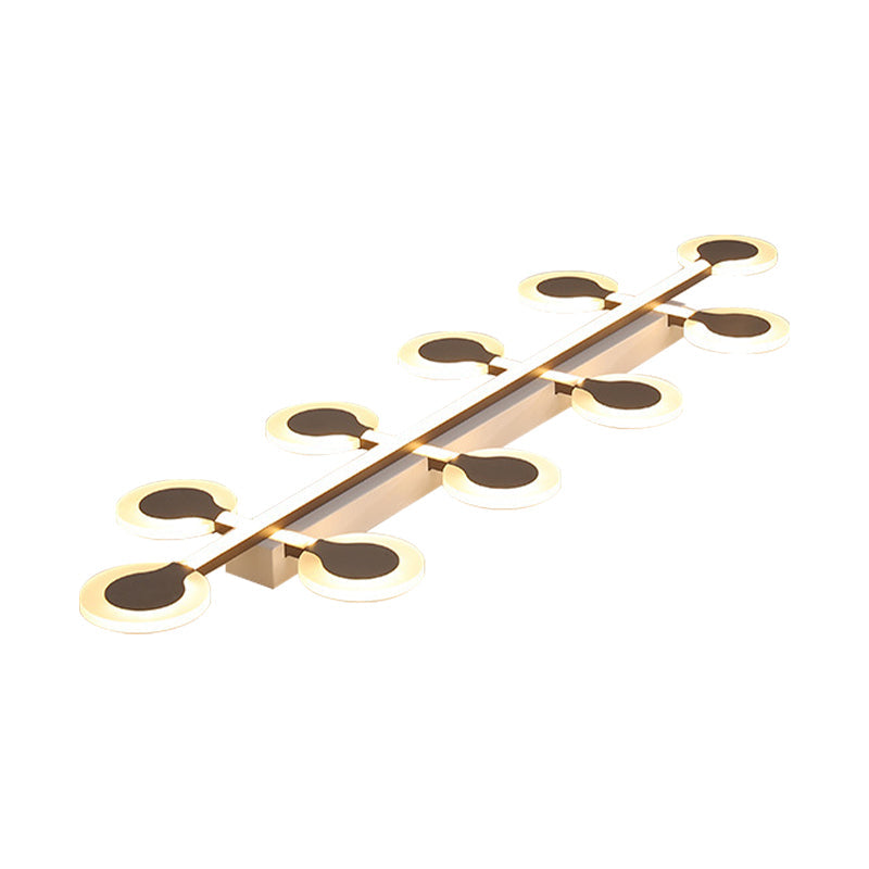 Circle Flush Mount Contemporary Acrylic 8/10/12 Bulbs 31.5"/39"/47" Wide Brown Close to Ceiling Lamp in Warm/White Light Clearhalo 'Ceiling Lights' 'Close To Ceiling Lights' 'Close to ceiling' 'Flush mount' Lighting' 288312