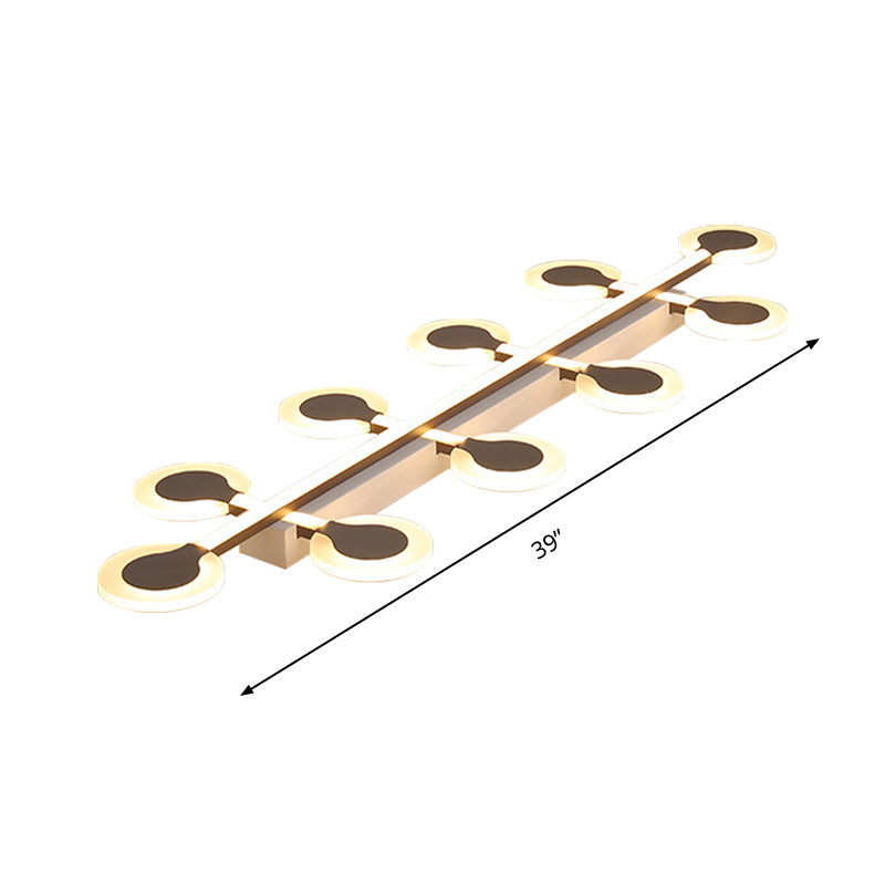 Circle Flush Mount Contemporary Acrylic 8/10/12 Bulbs 31.5"/39"/47" Wide Brown Close to Ceiling Lamp in Warm/White Light Clearhalo 'Ceiling Lights' 'Close To Ceiling Lights' 'Close to ceiling' 'Flush mount' Lighting' 288313