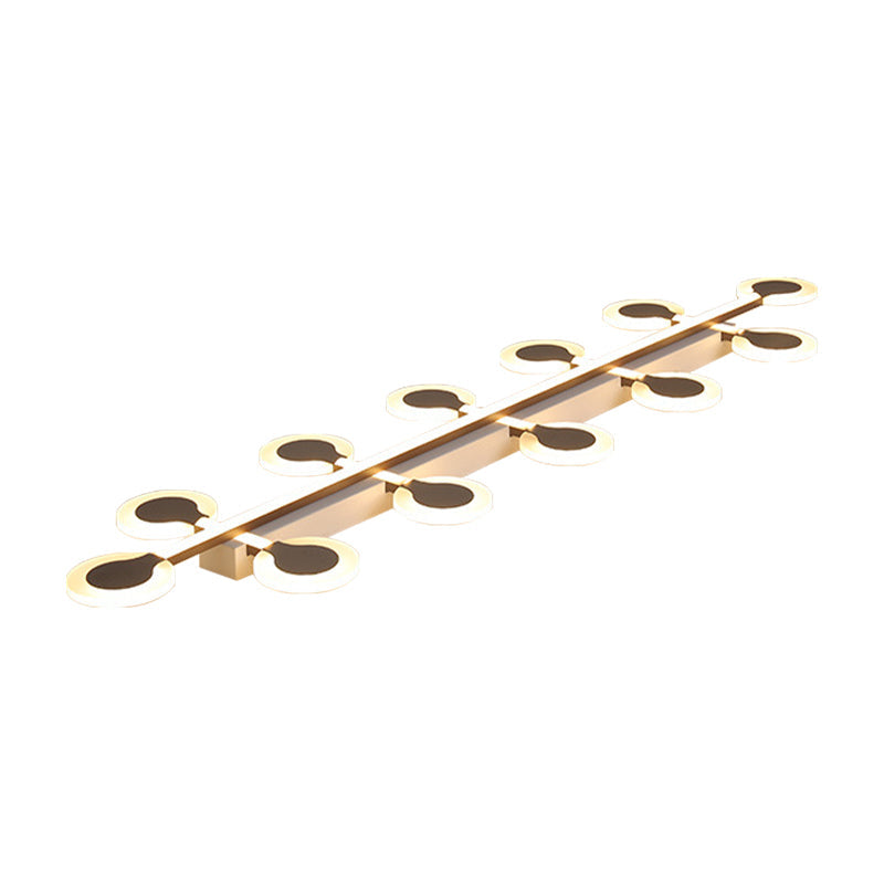Circle Flush Mount Contemporary Acrylic 8/10/12 Bulbs 31.5"/39"/47" Wide Brown Close to Ceiling Lamp in Warm/White Light Clearhalo 'Ceiling Lights' 'Close To Ceiling Lights' 'Close to ceiling' 'Flush mount' Lighting' 288316