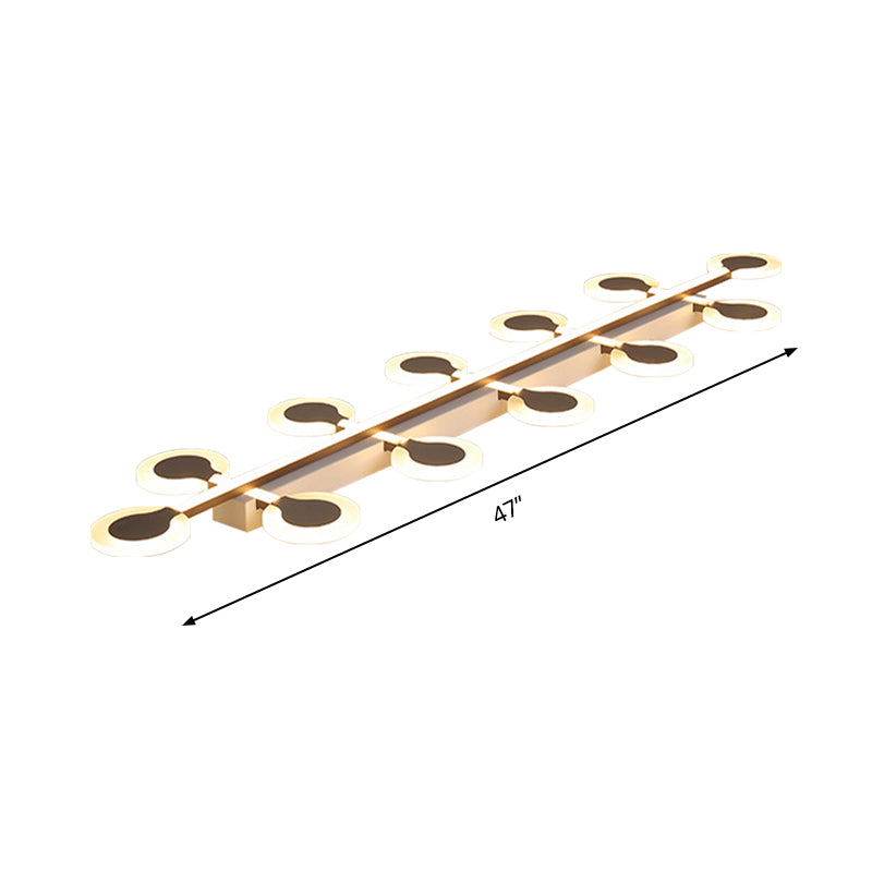 Circle Flush Mount Contemporary Acrylic 8/10/12 Bulbs 31.5"/39"/47" Wide Brown Close to Ceiling Lamp in Warm/White Light Clearhalo 'Ceiling Lights' 'Close To Ceiling Lights' 'Close to ceiling' 'Flush mount' Lighting' 288317