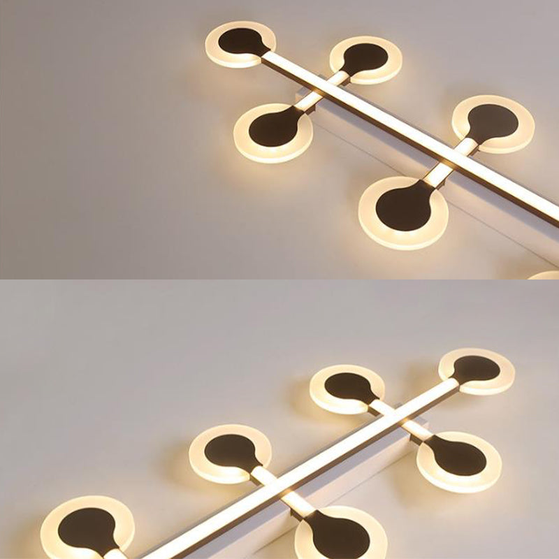 Circle Flush Mount Contemporary Acrylic 8/10/12 Bulbs 31.5"/39"/47" Wide Brown Close to Ceiling Lamp in Warm/White Light Clearhalo 'Ceiling Lights' 'Close To Ceiling Lights' 'Close to ceiling' 'Flush mount' Lighting' 288318