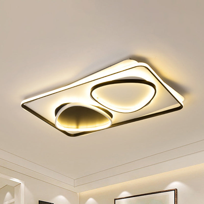 Acrylic Triangle Ceiling Lamp Contemporary Black LED Flush Mount Lighting in Warm/White Light Clearhalo 'Ceiling Lights' 'Close To Ceiling Lights' 'Close to ceiling' 'Flush mount' Lighting' 288664