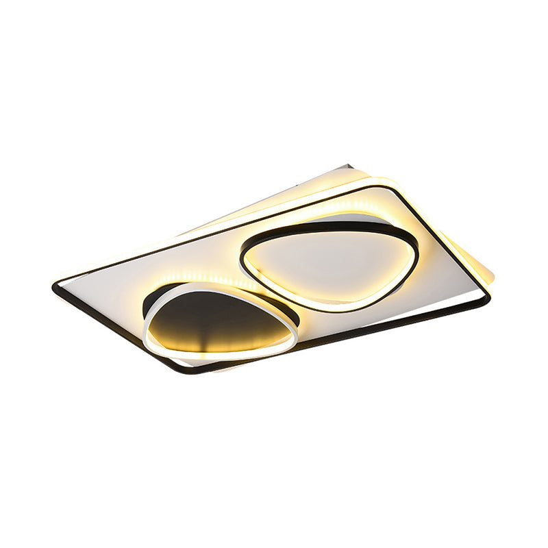 Acrylic Triangle Ceiling Lamp Contemporary Black LED Flush Mount Lighting in Warm/White Light Clearhalo 'Ceiling Lights' 'Close To Ceiling Lights' 'Close to ceiling' 'Flush mount' Lighting' 288666