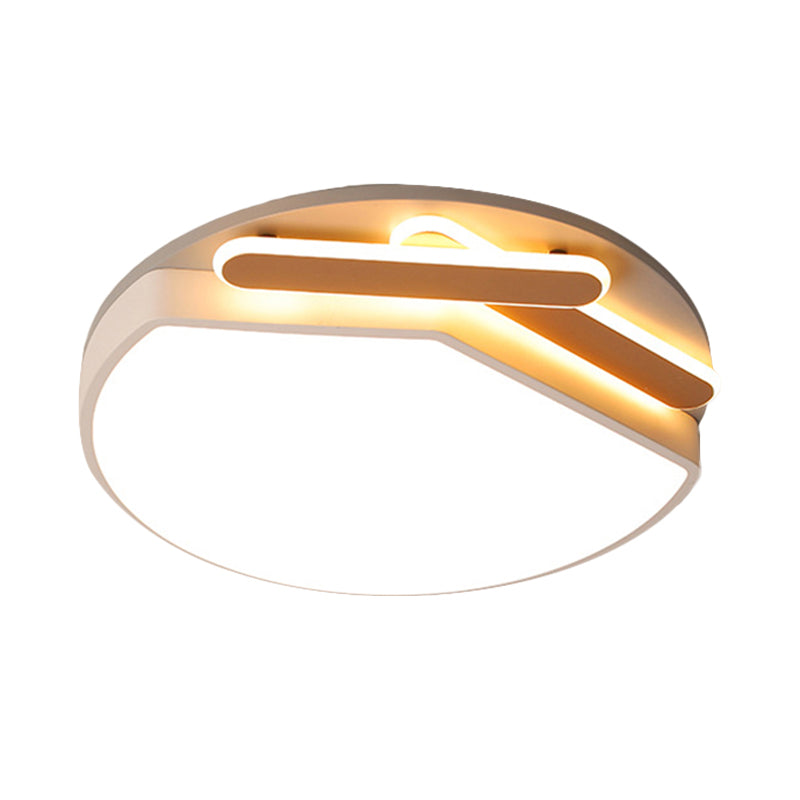 Round Metal Ceiling Mounted Fixture Contemporary Gold/Black and White 16.5"/20.5" Wide LED Ceiling Light in Warm/White Light/Remote Control Stepless Dimming Clearhalo 'Ceiling Lights' 'Close To Ceiling Lights' 'Close to ceiling' 'Flush mount' Lighting' 289202