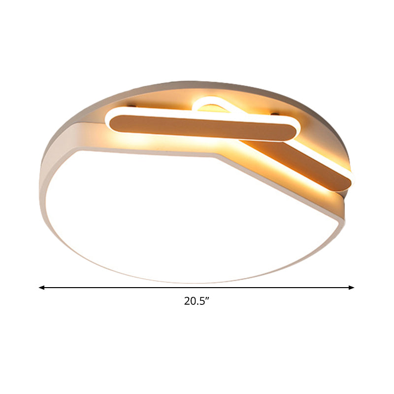 Round Metal Ceiling Mounted Fixture Contemporary Gold/Black and White 16.5"/20.5" Wide LED Ceiling Light in Warm/White Light/Remote Control Stepless Dimming Clearhalo 'Ceiling Lights' 'Close To Ceiling Lights' 'Close to ceiling' 'Flush mount' Lighting' 289204