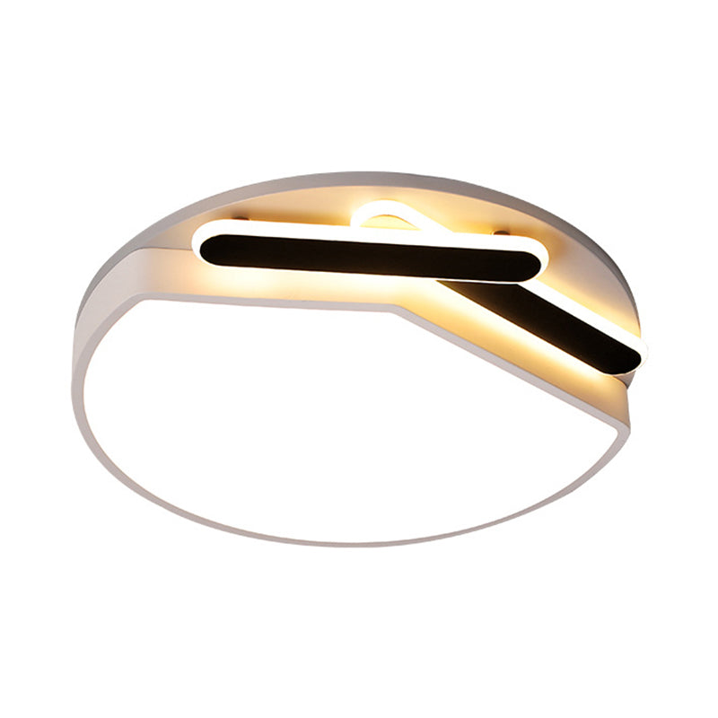 Round Metal Ceiling Mounted Fixture Contemporary Gold/Black and White 16.5"/20.5" Wide LED Ceiling Light in Warm/White Light/Remote Control Stepless Dimming Clearhalo 'Ceiling Lights' 'Close To Ceiling Lights' 'Close to ceiling' 'Flush mount' Lighting' 289208
