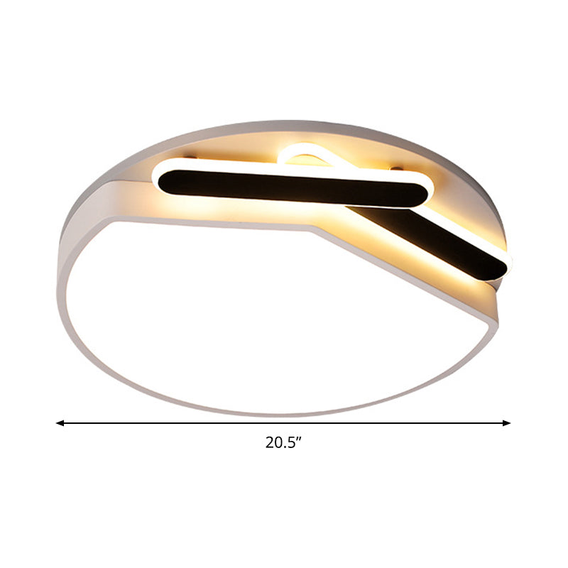 Round Metal Ceiling Mounted Fixture Contemporary Gold/Black and White 16.5"/20.5" Wide LED Ceiling Light in Warm/White Light/Remote Control Stepless Dimming Clearhalo 'Ceiling Lights' 'Close To Ceiling Lights' 'Close to ceiling' 'Flush mount' Lighting' 289210