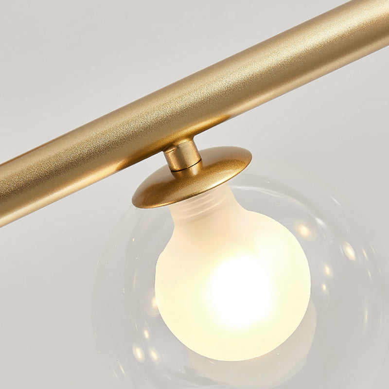 Bubble Clear Glass Island Ceiling Light Modern Style 5/6 Lights Black/Gold Finish Pendant Light Fixture for Dining Room Clearhalo 'Ceiling Lights' 'Close To Ceiling Lights' 'Glass shade' 'Glass' 'Island Lights' Lighting' 290084