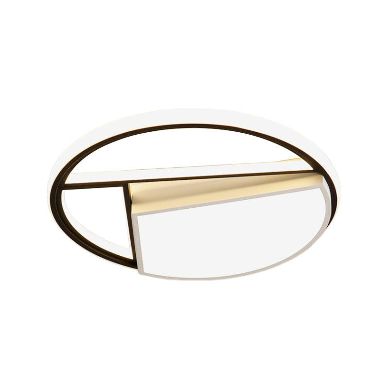 16"/19.5" Wide Geometric Acrylic Ceiling Lamp Contemporary Black and White LED Flush Mount Lighting Clearhalo 'Ceiling Lights' 'Close To Ceiling Lights' 'Close to ceiling' 'Flush mount' Lighting' 290442