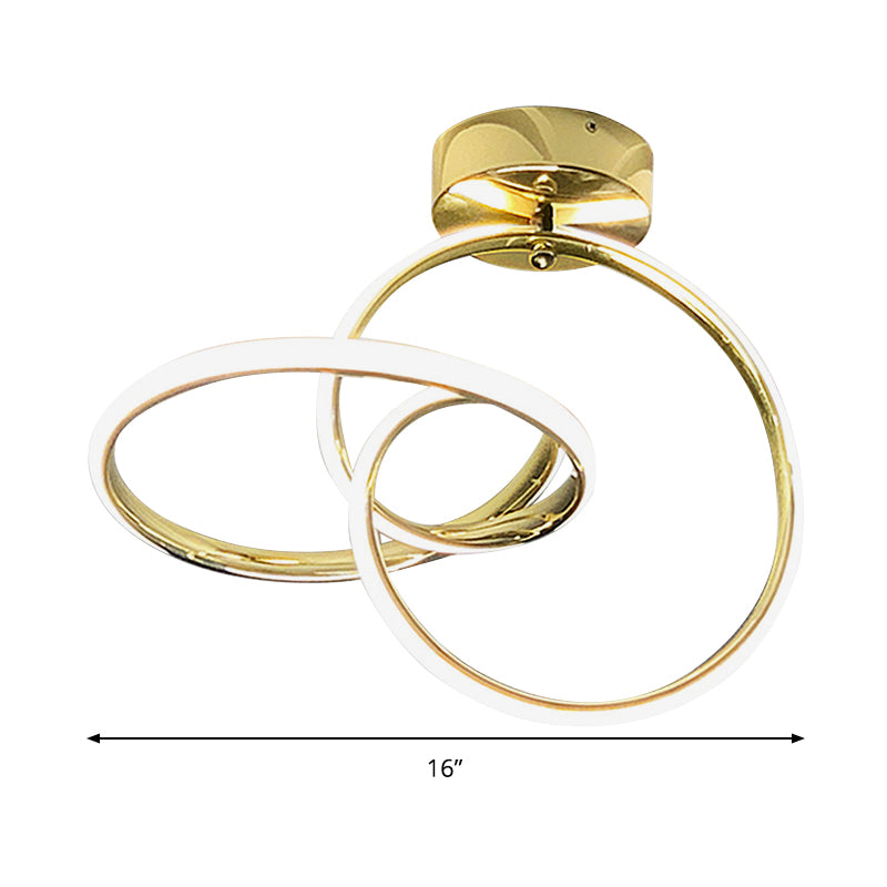 Postmodern Seamless Curve Ceiling Mount Light Fixture Acrylic Corridor LED Semi Flush Light Clearhalo 'Ceiling Lights' 'Close To Ceiling Lights' 'Close to ceiling' 'Semi-flushmount' Lighting' 290542