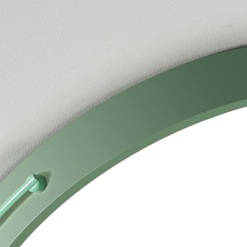 Minimalist Oval Ceiling Mount Light Fixture Metal LED 16"/19.5"/23.5" Long Bedroom Flushmount Lighting in Grey/White/Green, Warm/White Light Clearhalo 'Ceiling Lights' 'Close To Ceiling Lights' 'Close to ceiling' 'Flush mount' Lighting' 290905