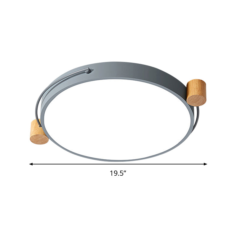 Minimalist Oval Ceiling Mount Light Fixture Metal LED 16"/19.5"/23.5" Long Bedroom Flushmount Lighting in Grey/White/Green, Warm/White Light Clearhalo 'Ceiling Lights' 'Close To Ceiling Lights' 'Close to ceiling' 'Flush mount' Lighting' 290912