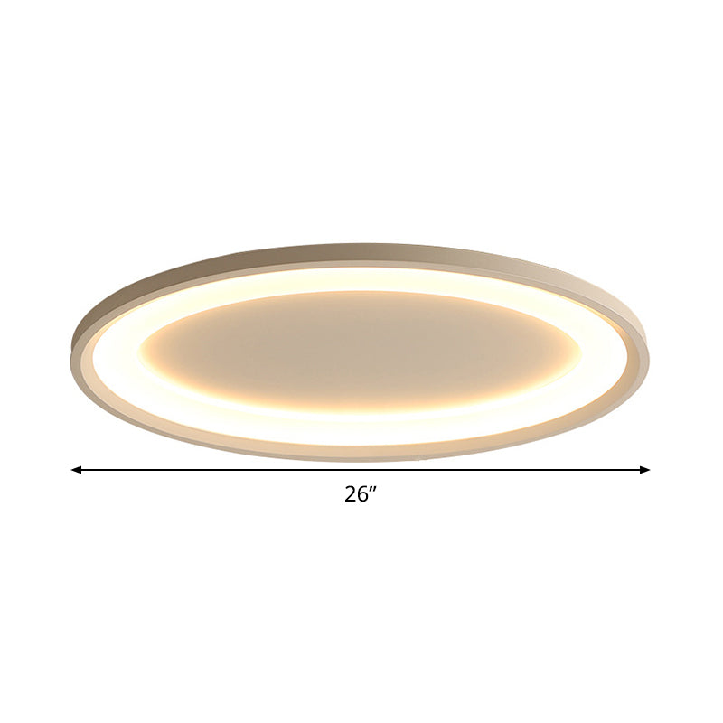 Matte White Oval Ceiling Flush Mount 22"/26" Wide Nordic Slim Acrylic Indoor Lamp in Warm/White Light/Remote Control Stepless Dimming Clearhalo 'Ceiling Lights' 'Close To Ceiling Lights' 'Close to ceiling' 'Flush mount' Lighting' 291159