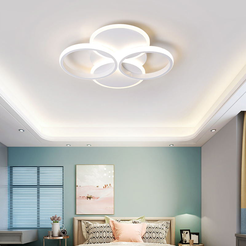 16"/19.5" W Acrylic Ring Ceiling Mount Simple LED Black/White Flush Mount Lighting Fixture in Warm/White Light Clearhalo 'Ceiling Lights' 'Close To Ceiling Lights' 'Close to ceiling' 'Flush mount' Lighting' 291300