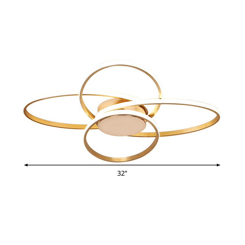 Gold Overlapping Ceiling Light Nordic LED Acrylic Flush Mount Lamp for Living Room Clearhalo 'Ceiling Lights' 'Close To Ceiling Lights' 'Close to ceiling' 'Flush mount' Lighting' 291409