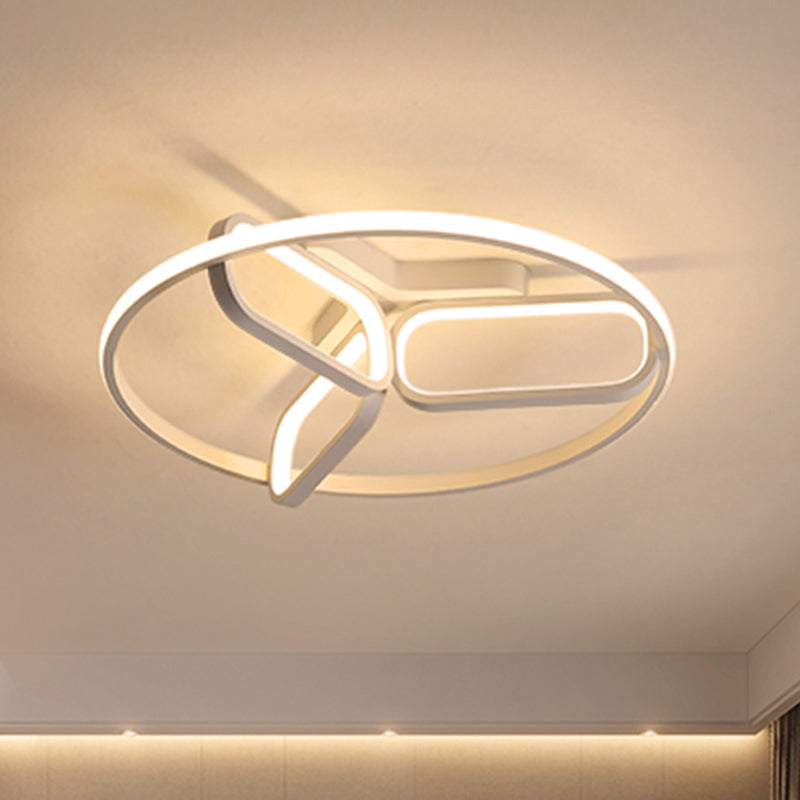 Acrylic Circular Frame Flush Light Modern Style 18"/21.5" Wide LED Bedroom Ceiling Mount Lamp in Black/White/Gold White Clearhalo 'Ceiling Lights' 'Close To Ceiling Lights' 'Close to ceiling' 'Flush mount' Lighting' 291463