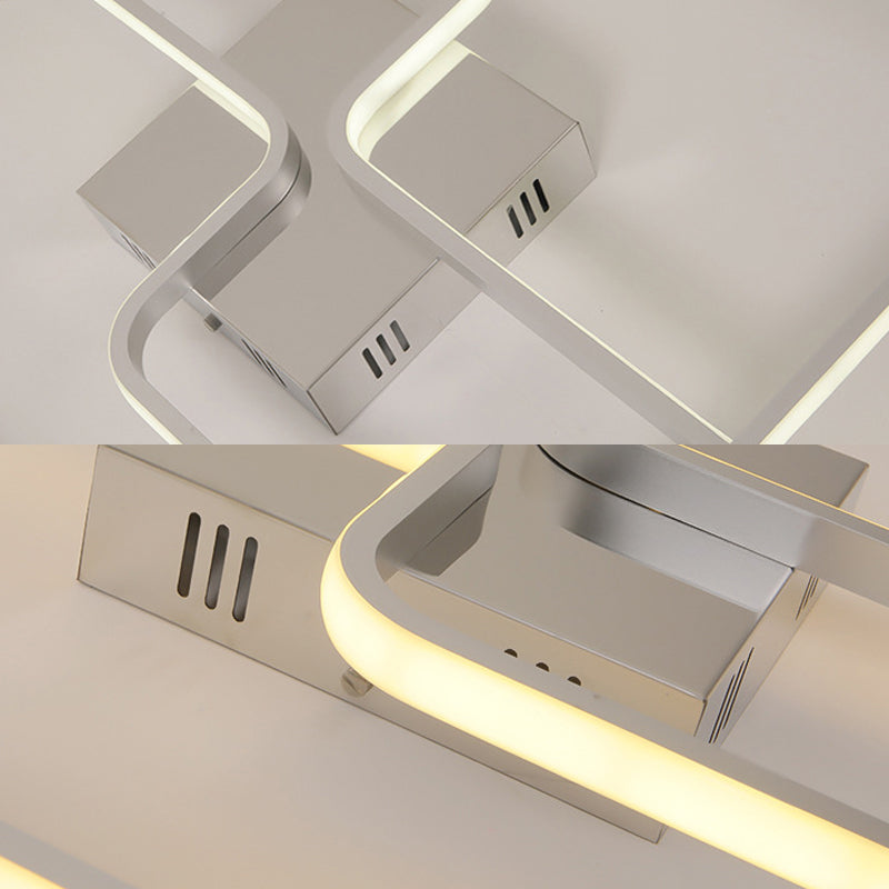 Acrylic Square Ceiling Mount Simplicity LED 18"/23.5" W Chrome Flush Mount Lighting Fixture Clearhalo 'Ceiling Lights' 'Close To Ceiling Lights' 'Close to ceiling' 'Flush mount' Lighting' 291477