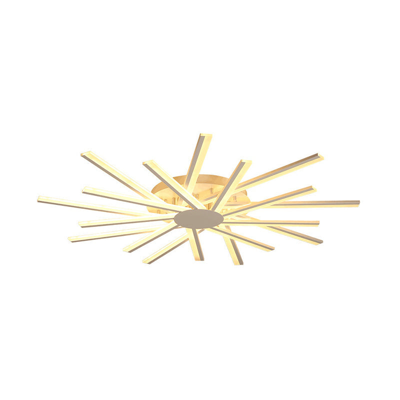 31.5"/39" W LED Living Room Ceiling Mounted Light White Semi Flush Light Fixture with Spiral Acrylic Shade in Warm/White Light Clearhalo 'Ceiling Lights' 'Close To Ceiling Lights' 'Close to ceiling' 'Semi-flushmount' Lighting' 291593