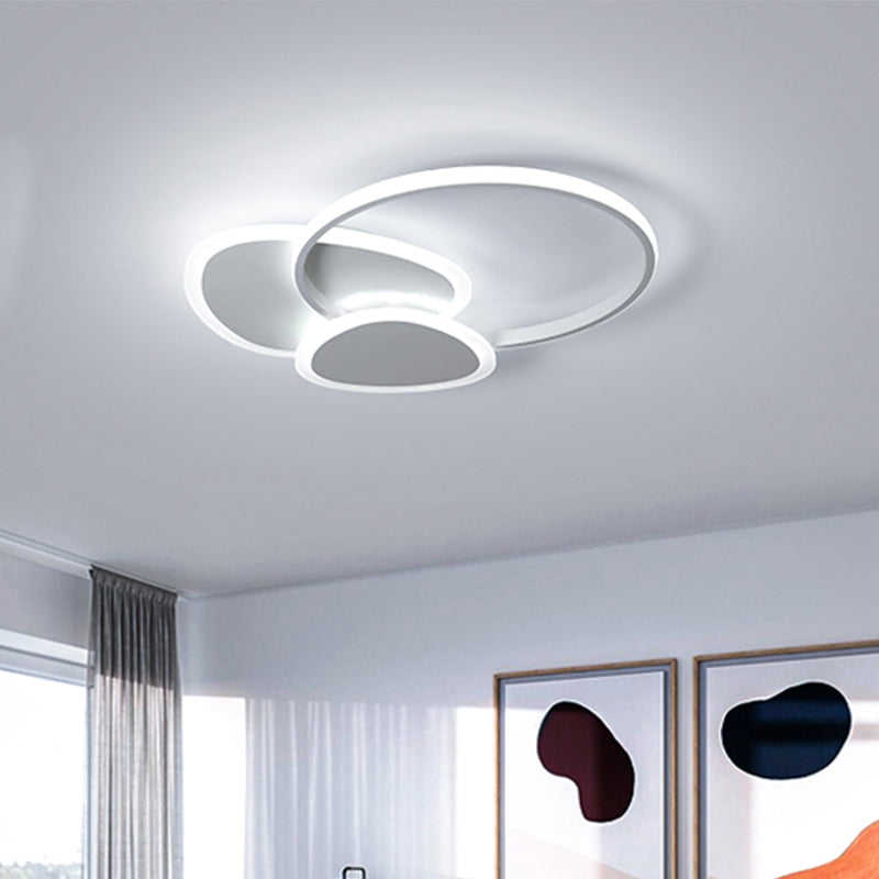 Flaky Triangle Ceiling Lighting Modern Stylish Acrylic 16"/18" W LED Flush Mount Lamp in White/Coffee Clearhalo 'Ceiling Lights' 'Close To Ceiling Lights' 'Close to ceiling' 'Flush mount' Lighting' 291597