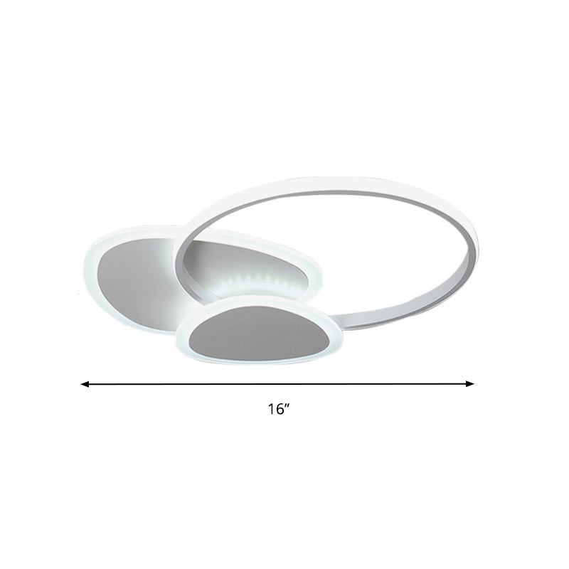 Flaky Triangle Ceiling Lighting Modern Stylish Acrylic 16"/18" W LED Flush Mount Lamp in White/Coffee Clearhalo 'Ceiling Lights' 'Close To Ceiling Lights' 'Close to ceiling' 'Flush mount' Lighting' 291600