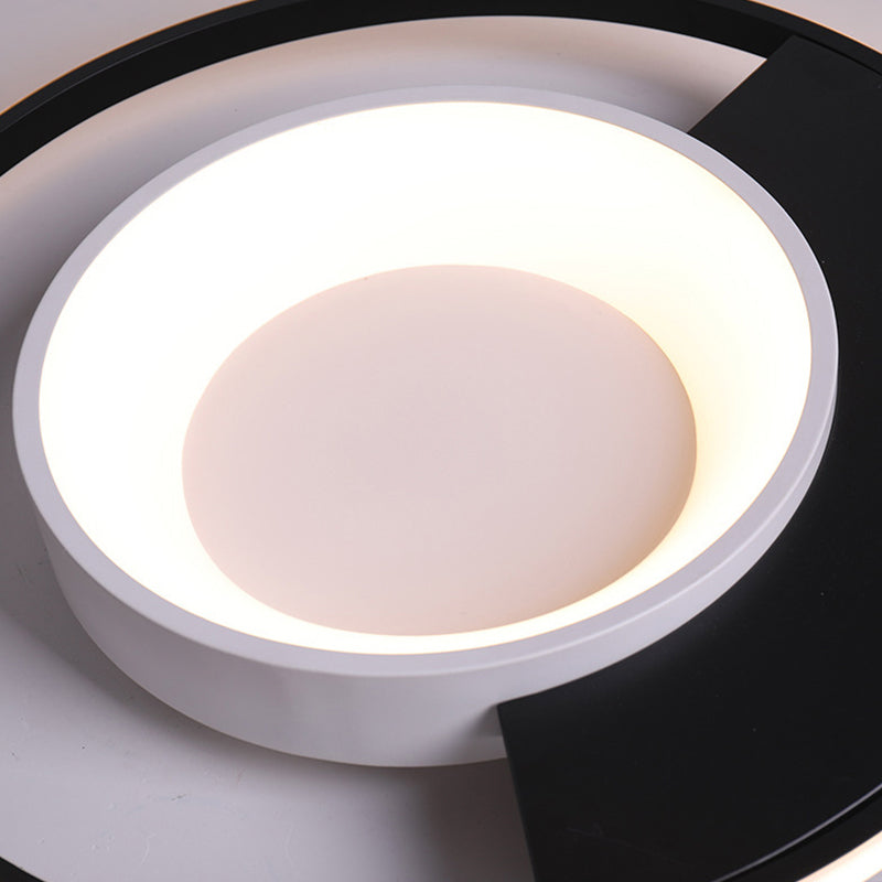 Circular Acrylic Ceiling Mounted Fixture Modern LED Black and White Flush Mount Spotlight in Warm/White Light Clearhalo 'Ceiling Lights' 'Close To Ceiling Lights' 'Close to ceiling' 'Flush mount' Lighting' 291616