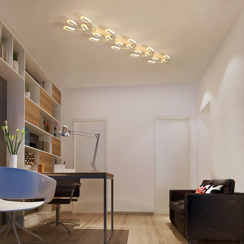 Minimalist LED Coral Flush Mount Lamp White Acrylic 4/5-Head Living Room Ceiling Lighting in Warm/White Light 5 White Warm Clearhalo 'Ceiling Lights' 'Close To Ceiling Lights' 'Close to ceiling' 'Flush mount' Lighting' 291737