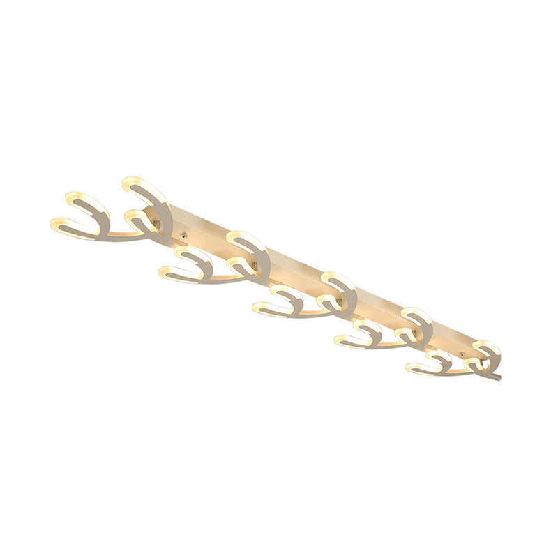 Minimalist LED Coral Flush Mount Lamp White Acrylic 4/5-Head Living Room Ceiling Lighting in Warm/White Light Clearhalo 'Ceiling Lights' 'Close To Ceiling Lights' 'Close to ceiling' 'Flush mount' Lighting' 291738