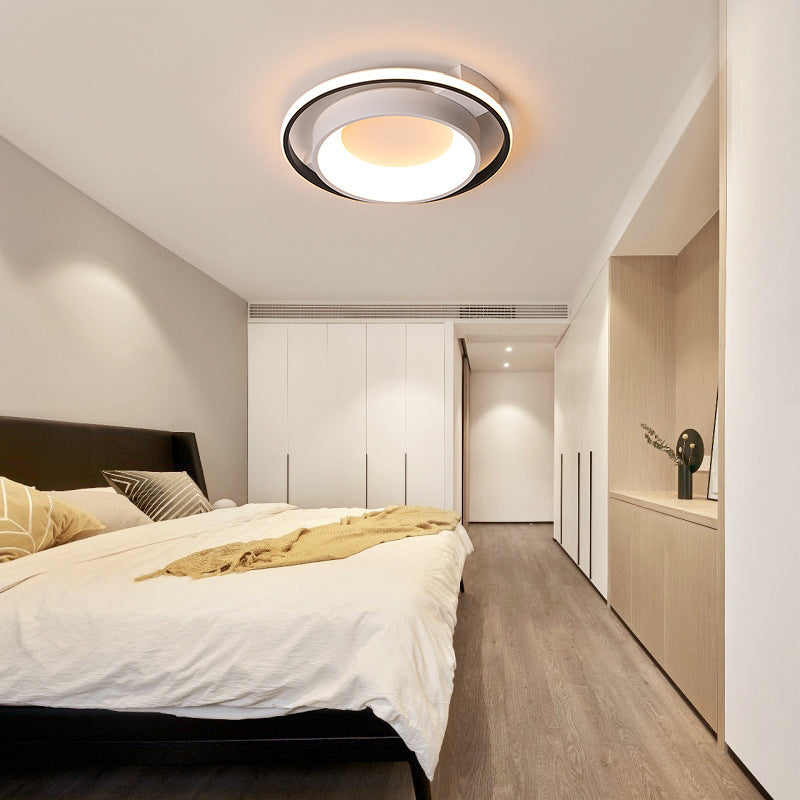 16"/19.5" Dia Metallic Dish Ceiling Lamp Modernist Style LED White Flush Mount in Warm/White Light Clearhalo 'Ceiling Lights' 'Close To Ceiling Lights' 'Close to ceiling' 'Flush mount' Lighting' 291924