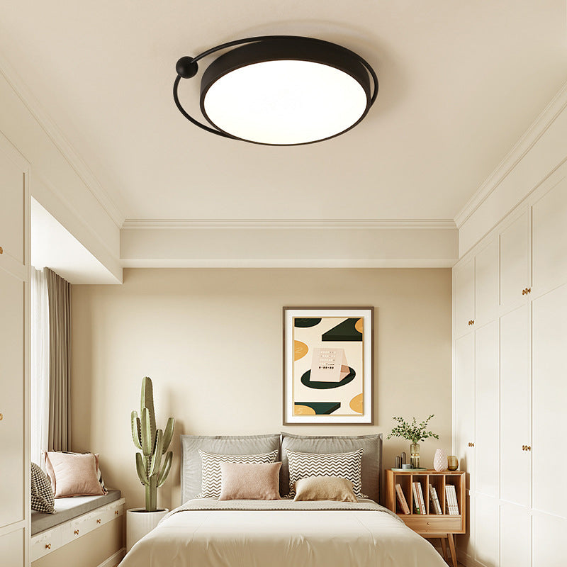 18"/21.5" Dia Black Round Flush Mount Light Acrylic LED Simple Ceiling Lighting in Warm/White Light Clearhalo 'Ceiling Lights' 'Close To Ceiling Lights' 'Close to ceiling' 'Flush mount' Lighting' 291944