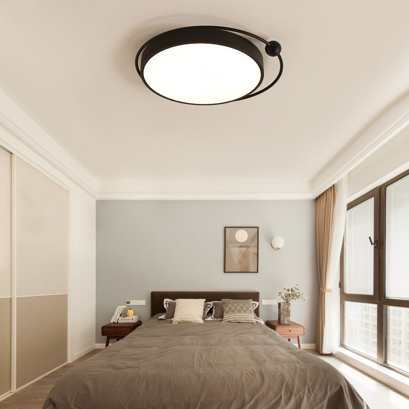 18"/21.5" Dia Black Round Flush Mount Light Acrylic LED Simple Ceiling Lighting in Warm/White Light Clearhalo 'Ceiling Lights' 'Close To Ceiling Lights' 'Close to ceiling' 'Flush mount' Lighting' 291945