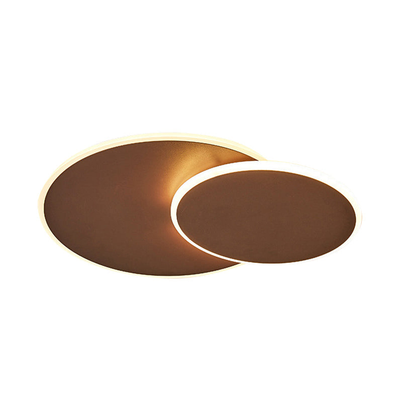 Round Acrylic Ceiling Light Fixture Minimalist White/Coffee 16"/19.5" Wide LED Flush Mount Lamp in Warm/White Light Clearhalo 'Ceiling Lights' 'Close To Ceiling Lights' 'Close to ceiling' 'Flush mount' Lighting' 291999