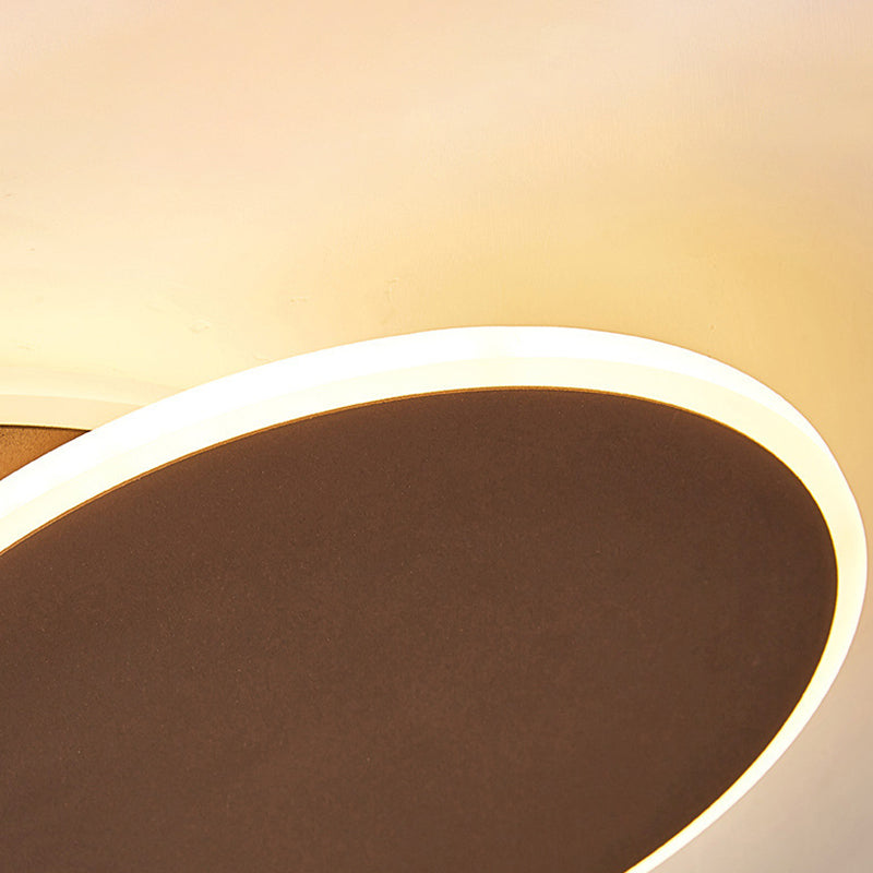 Round Acrylic Ceiling Light Fixture Minimalist White/Coffee 16"/19.5" Wide LED Flush Mount Lamp in Warm/White Light Clearhalo 'Ceiling Lights' 'Close To Ceiling Lights' 'Close to ceiling' 'Flush mount' Lighting' 292002